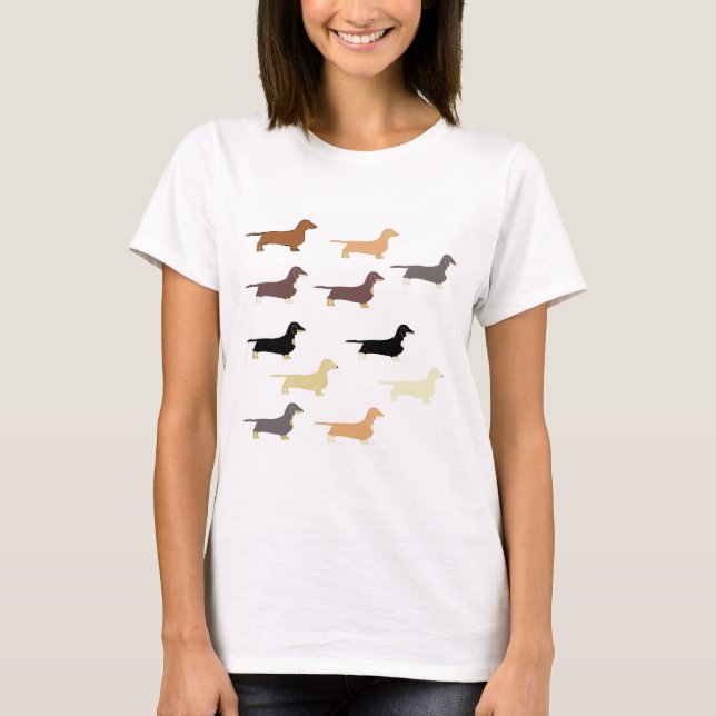 T-shirt dachshund toutes les couleurs silos (Devant)