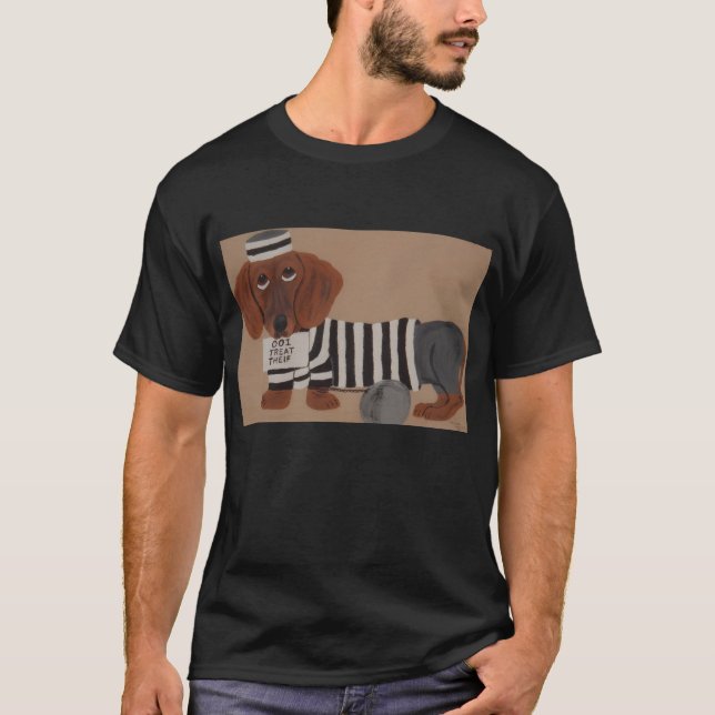 T-shirt  Dachshund Treat Thief Jailbird (Devant)