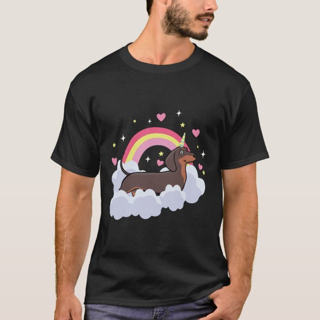 T-shirt Dachshund Unicorn Wienercorn (Devant)