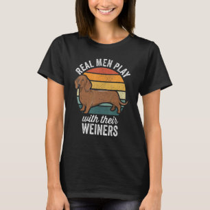 T-shirt Dachshund Weiner Chien Les vrais Hommes Jouent Ave