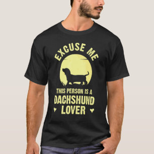 T-shirt Dachshund Wiener Chien Mignonne Thème Avec Silhoue