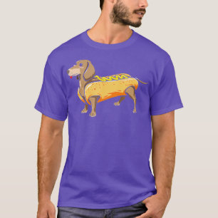 T-shirt Dachshund Wiener Dog w Hot Dog Costume Chien Chien