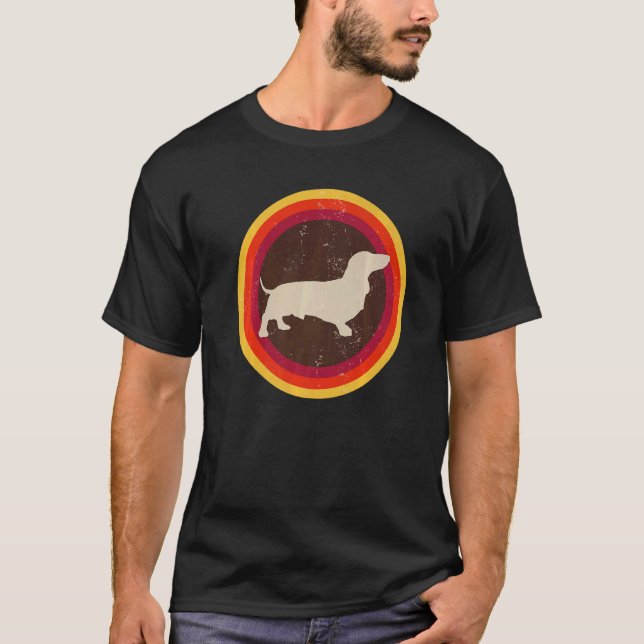T-shirt Dachshund Wiener Doxen Dog Retro 33 (Devant)