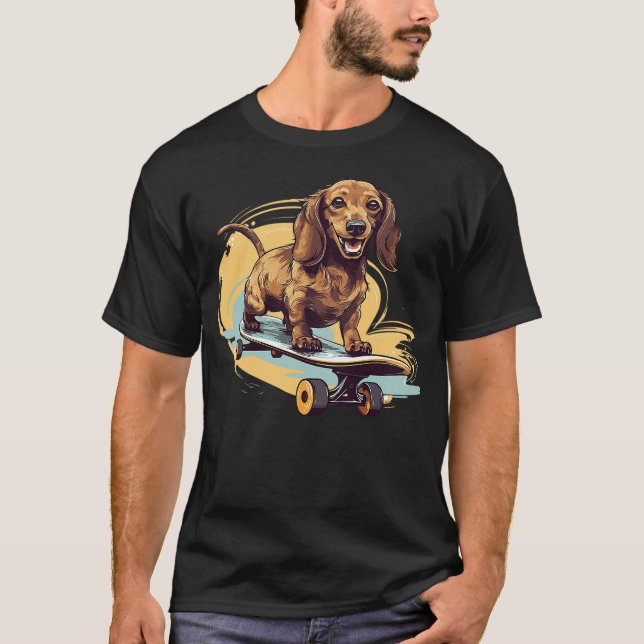 T-shirt Dachshund wiener sausage dog Cute Graphic with a S (Devant)