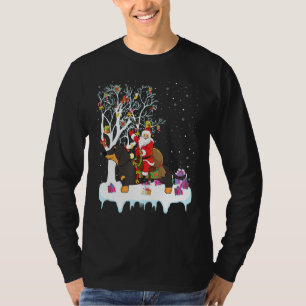 T-shirt Dachshund Xmas Père Noël équitation Dachshund Chri