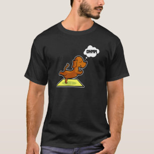 T-shirt Dachshund Yoga Poses Sport Gymnastique Ohmmm Batte