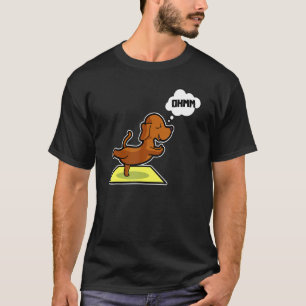 T-shirt Dachshund Yoga Poses Sport Gymnastique Ohmmm Coeur