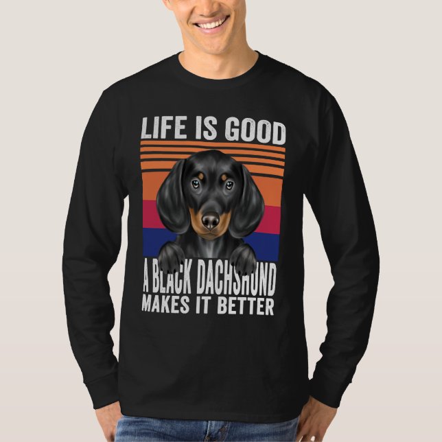 T-shirt Dachshunds Makes Your Life Good Vintage (Devant)