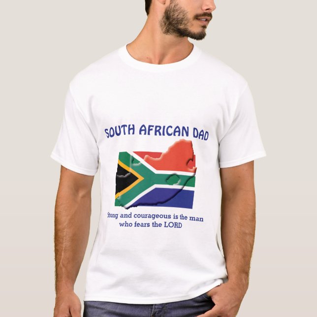 T-shirt DAD AFRICAIN DU SUD Fort Courageux Personnalisé (Devant)