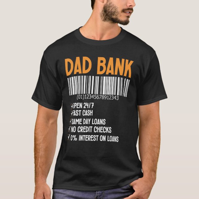 T-shirt Dad Bank Men Funny Fathers Day Dad Gift From Daugh (Devant)