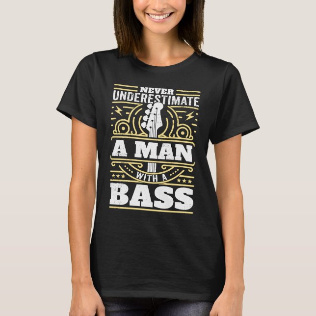 T-shirt Dad Bassist Men Bass Player Father's Day Electric  (Devant)