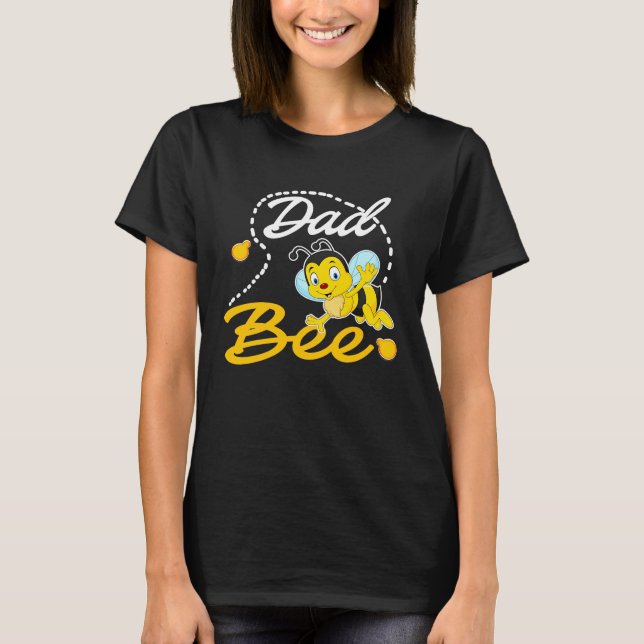 T-shirt Dad Bee Father Matching Family First Bee Day Outfi (Devant)