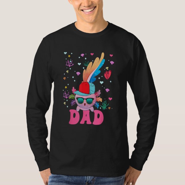T-shirt Dad Cute Axolotl Sunglasses Wearing Cap Costume Fa (Devant)
