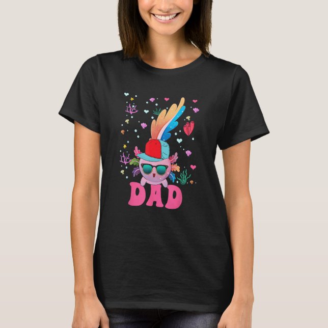 T-shirt Dad Cute Axolotl Sunglasses Wearing Cap Costume Fa (Devant)
