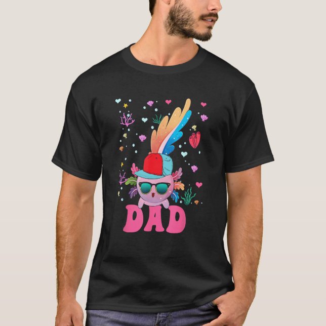 T-shirt Dad Cute Axolotl Sunglasses Wearing Cap Costume Fa (Devant)