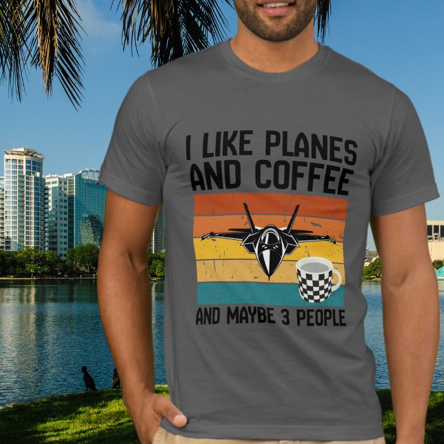 T-shirt Dad Funny Birthday I Like Planes Coffee &3 people  (Créateur téléchargé)