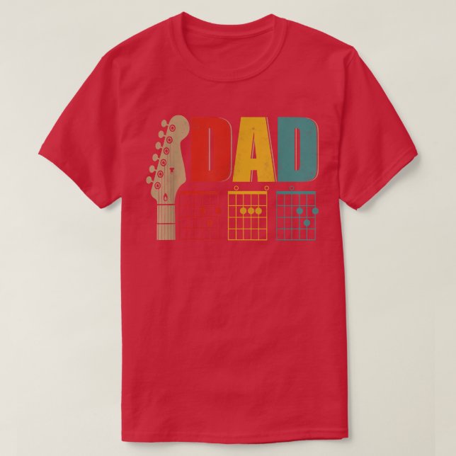 T-shirt DAD Happy Fête des pères Cool Papa Guitariste Guit (Design devant)