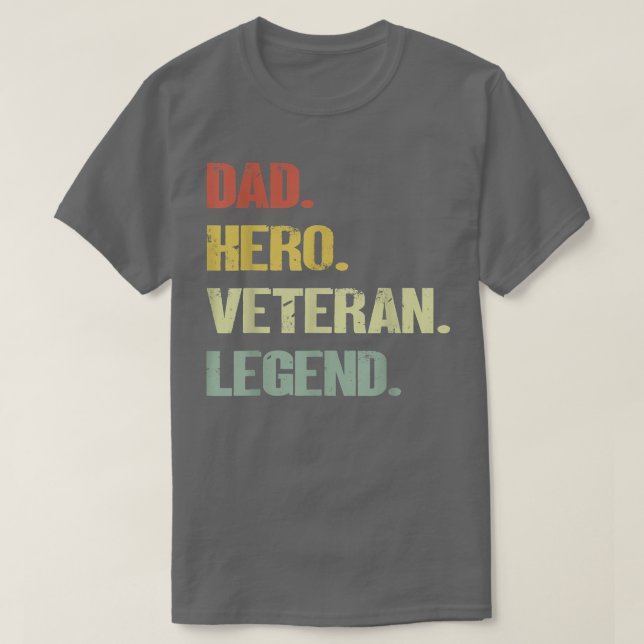 T-shirt Dad hero veteran legend  (Design devant)