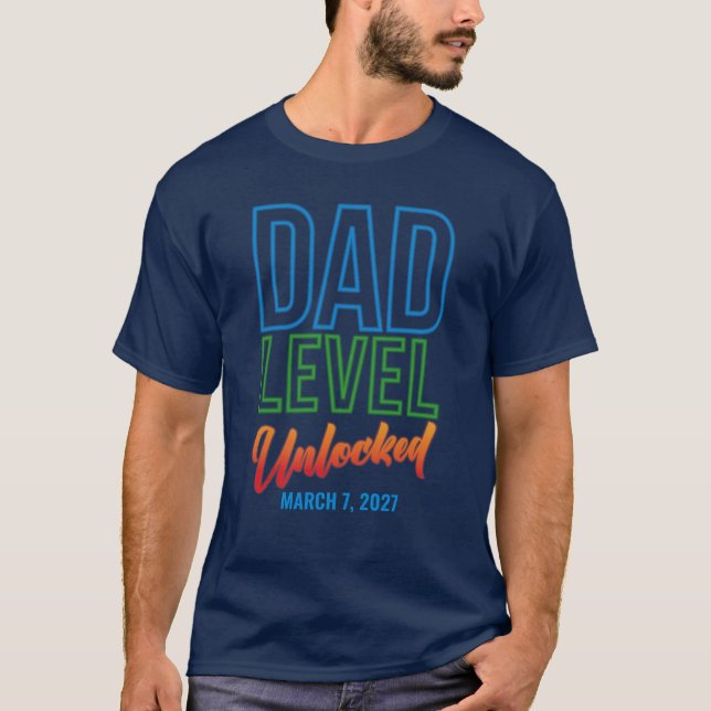 T-shirt Dad Level Unlocked (Devant)