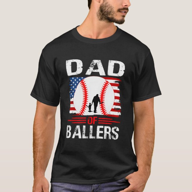 T-shirt Dad Of Ballers Baseball Father'S Day (Devant)