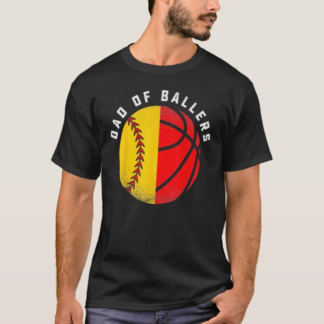 T-shirt Dad Of Ballers Baseball Softball  Father s Day (Devant)