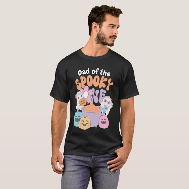 T-shirt Dad of the Spooky One Hippie Halloween (Devant entier)