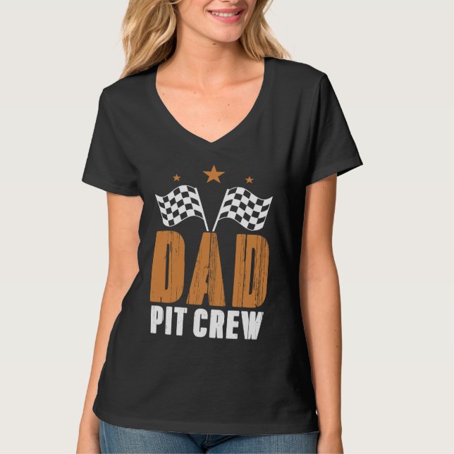 T-shirt Dad Pit Crew Wheel Tracks Race Brake Luxurious Rac (Devant)