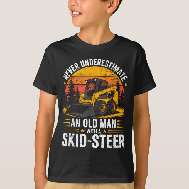 T-shirt Dad Skid Steer Operator Father Construction Heavy  (Devant)