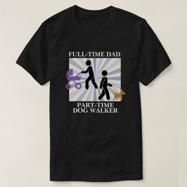 T-shirt Dad with Stroller & Dog - Multi-Tasking Dad Life (Design devant)