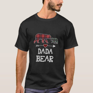 T-shirt Dada Bear Pajama de Noël Rouge Plaid Buffalo Famil