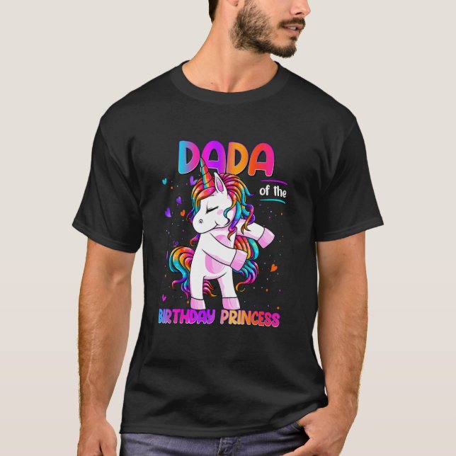 T-shirt Dada de l'anniversaire Princesse fille Dabbing Uni (Devant)