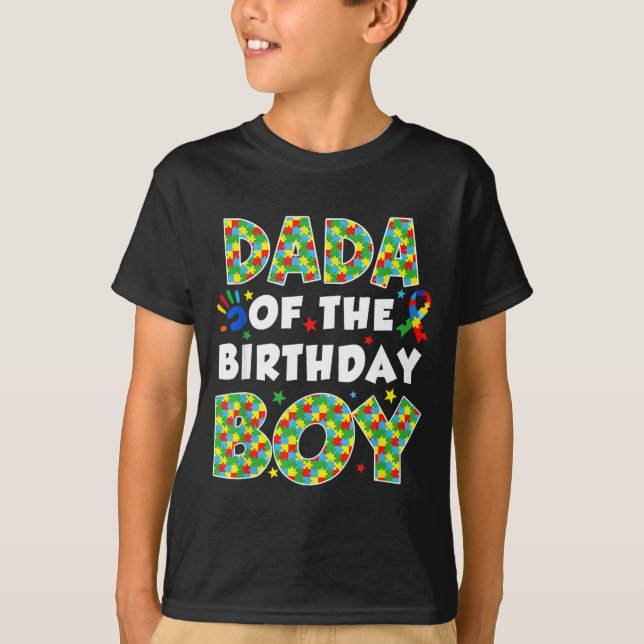 T-shirt Dada de l'enfant de l'anniversaire morceau de puzz (Devant)