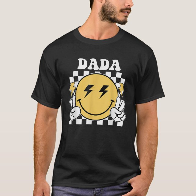 T-shirt Dada One Happy Dude Birthday Theme Family Matching (Devant)