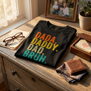 T-shirt Dada Papa Papa Bruh Humour Vintage Fête des Pères