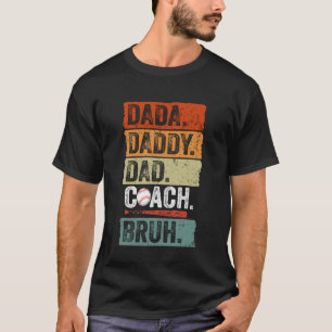 T-shirt Dada Papa Papa Papa Bruh Entraîneur Vintage De Bas