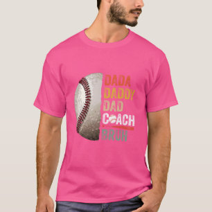 T-shirt Dada Papa Papa Papa Bruh Entraîneur Vintage De Bas
