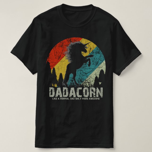 T-shirt dadacorn daddy unicorn fête des pères (Design devant)