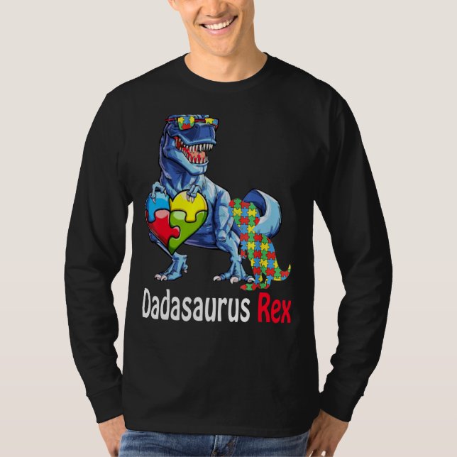 T-shirt Dadasaurus Daddy Rex Sensibilisation sur l'autisme (Devant)