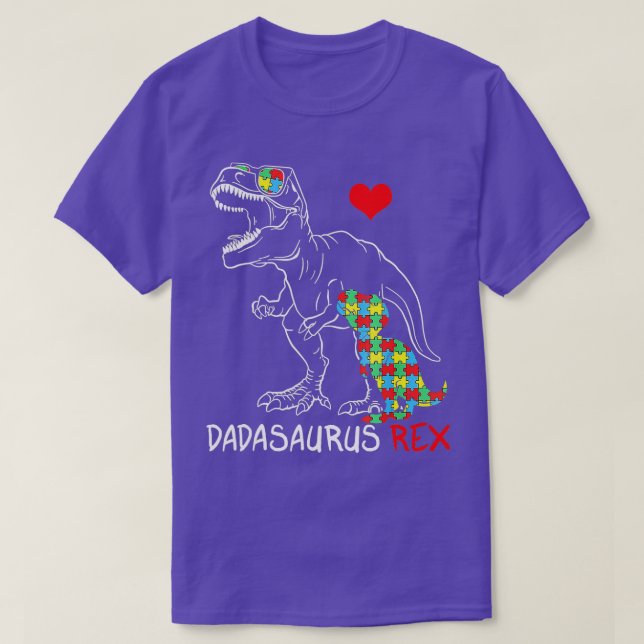 T-shirt Dadasaurus Daddy Rex Sensibilisation sur l'autisme (Design devant)