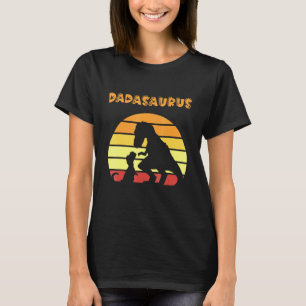 T-shirt Dadasaurus Papa Trex Père T Rex Dinosaur Retro Su