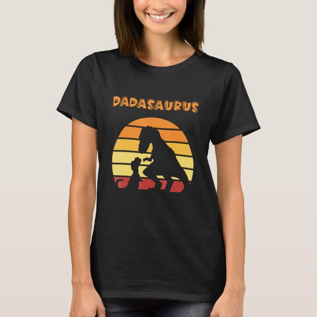 T-shirt Dadasaurus Papa Trex Père T-Rex Dinosaure Rétro So (Devant)