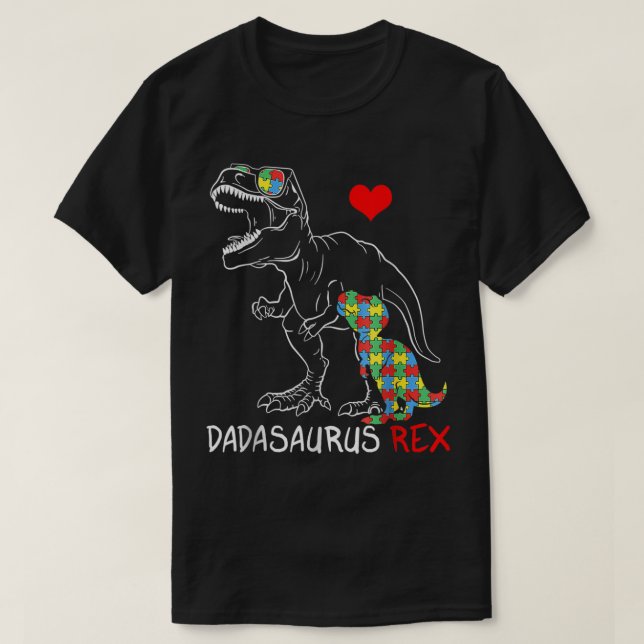 T-shirt Dadasaurus Rex Autism (Design devant)