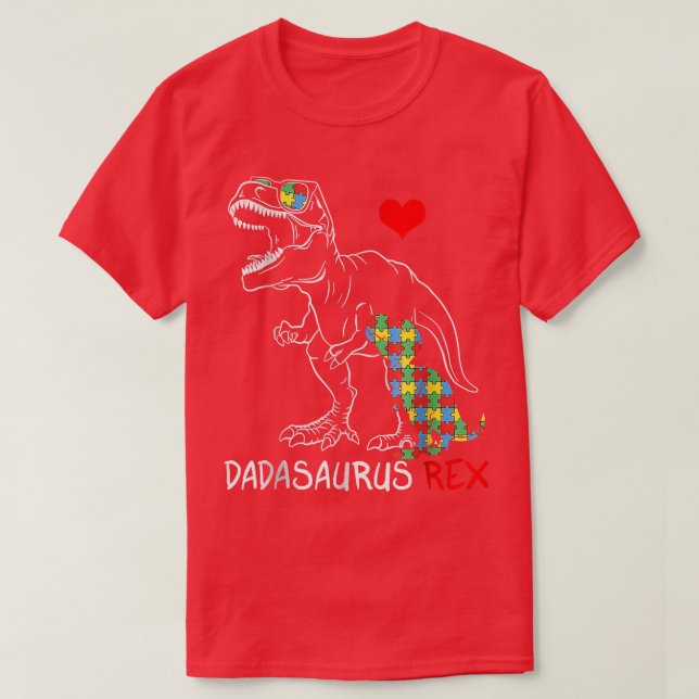 T-shirt Dadasaurus Rex Autism (Design devant)