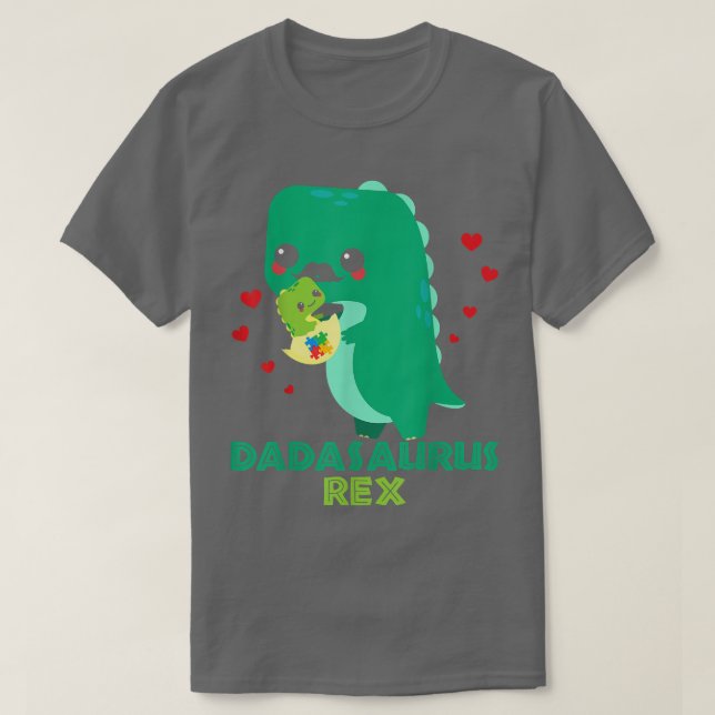 T-shirt Dadasaurus Rex Mois Sensibilisation sur l'autisme  (Design devant)