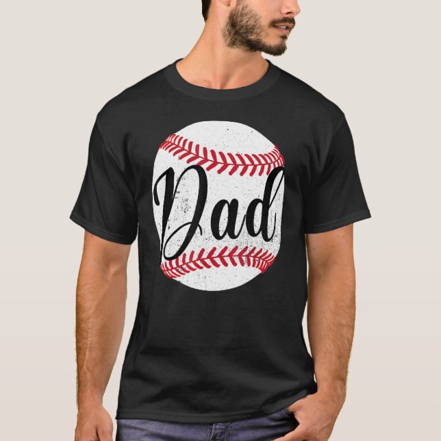 T-shirt Daddy Baseball Graphic Matching Family Fathers Day (Devant)