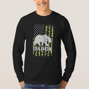 T-shirt Daddy Bear Camping Randonnée Camouflage américain