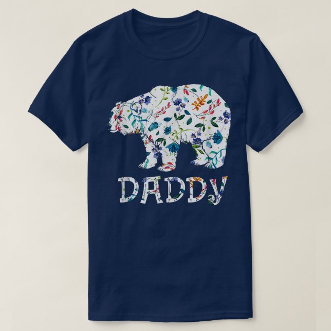 T-shirt Daddy Bear Floral Cadeaux Correspondance Famille F (Design devant)