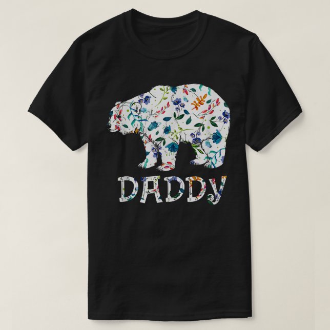 T-shirt Daddy Bear Floral Gifts Matching Family Flower  (Design devant)