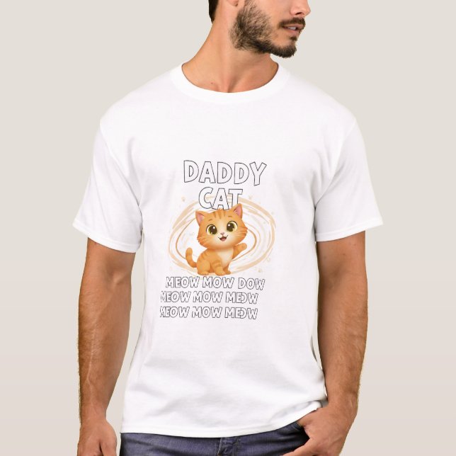 T-shirt Daddy Cat Miaou Spirale (Devant)