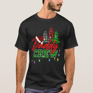 T-shirt Daddy Crew Tree Buffalo Plaid Correspondance Famil